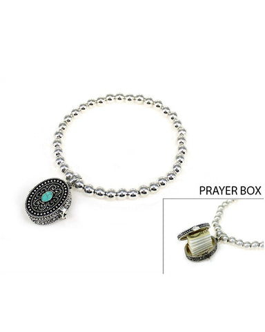 Serenity Prayer Written In Cross & Charm Wire Bangle Bracelet " God Grant me the ..."- Jewelry Nexus