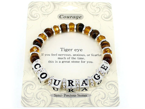Colourful Crystal Gemstone Word Bracelet With Meaning