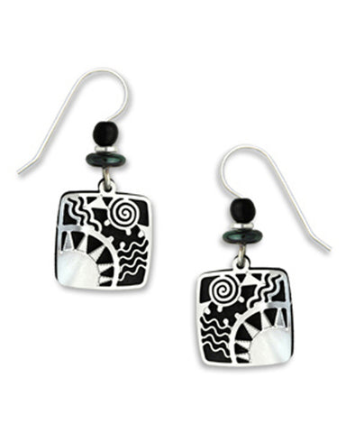 Penguin with Baby Black & White Dangle Earrings Made in USA by Sienna Sky 892