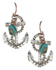 Silver-tone Anchor & Swirling Rope & Brass Chain Necklace & Earring Set by Jewelry Nexus