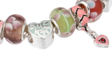 MOM Theme No 1 Mom Child & Heart Charm Bracelet with Lobster Heart Closure