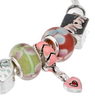 MOM Theme No 1 Mom Child & Heart Charm Bracelet with Lobster Heart Closure