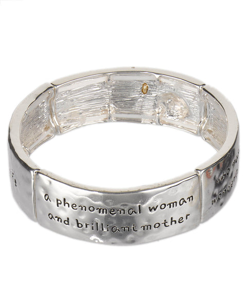 My Wife Inspirational Hammered Stretch Bracelet with Prayer Card "My Fabulous Wife?" - Jewelry Nexus